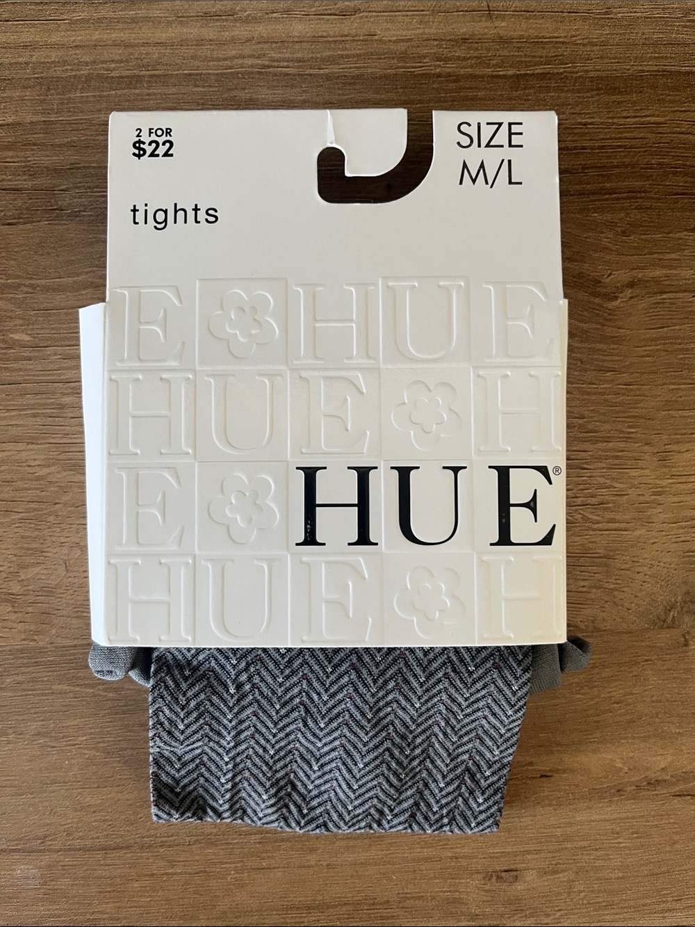 HUE | Gray Chevron Tights - Size M/L